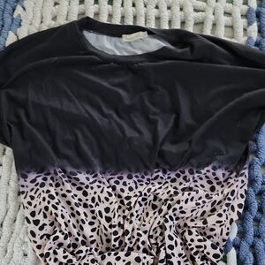 Black and Purple Animal Print Top
